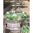 thumbnail image 4 of Green Botanical Outdoor Tablecloth - 60 Inch Round Dining Table Cover, Summer Tropical Yellow Striped Waterproof Outdoor Table Cloth with Umbrella Hole & Zipper for Picnic/Patio, 4 of 5