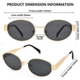 thumbnail image 5 of Gafas de sol DIMENSIP, retro, ovaladas, doradas, de metal, unisex, 5 of 5