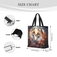 thumbnail image 2 of KLL Romantic Flower Fox Pattern Aesthetic Tote Bag for Women Beach Bag Shopping Bags Shoulder Bag Reusable Grocery Bags, 2 of 5
