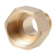 thumbnail image 1 of Adaptador de manguito hexagonal de latón G1/2 macho x G3/4 hembra 26mm de longitud, 1 of 3