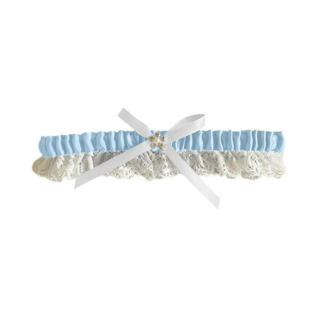 Elegant Bridal Wedding Garter with Rhinestone Lace Design for Bride and Prom Night