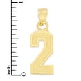 thumbnail image 5 of 14k Solid Gold Number Two Necklace with 18" Rolo Chain, #2 Gold Charm Pendant Jewelry for Athletes, Sports Gifts for Him and Her, 5 of 5