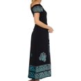 thumbnail image 4 of Sakkas Leilani Batik Maxi Dress - Black / Turquoise - One Size, 4 of 4