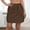 #0207-Brown, variant on Womens Cargo Skirt, Solid Elastic Waist Drawstring Short Skirt, Button Pocket Utility Bottom, Casual Summer Mini Skirt Gift
