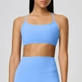 thumbnail image 4 of SMihono Women's Solid Color Sexy Workout Multi-Color Spaghetti Straps Sports Bras Training Fitness Running Yoga Tank Top Sky Blue 10, 4 of 4
