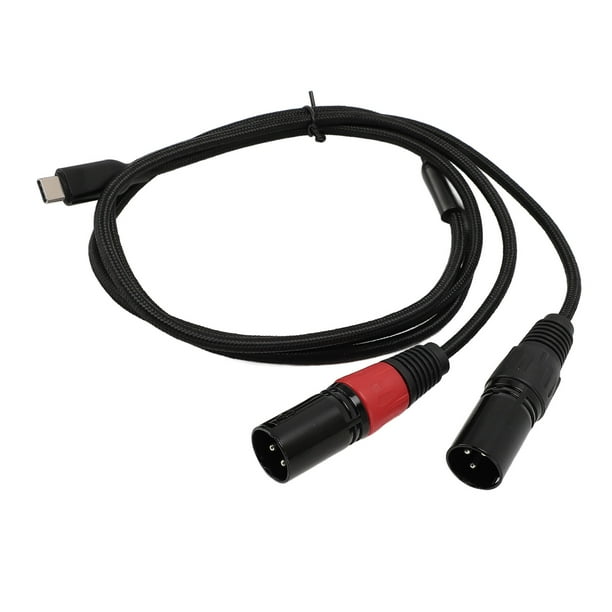 Tipo C Al Cable De Audio Masculino Dual XLR Chip Hifi De 32 Bits/384kHz, Salida Estéreo Para Un Mezclador De Altavoces Amplificador, Nylon Trenzado