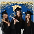 thumbnail image 4 of Yongcuo Graduation Party Backdrop 2025 Blue and Gold Congrats Grad Banner with Glitter Cap Design for Celebrations Red, 4 of 4