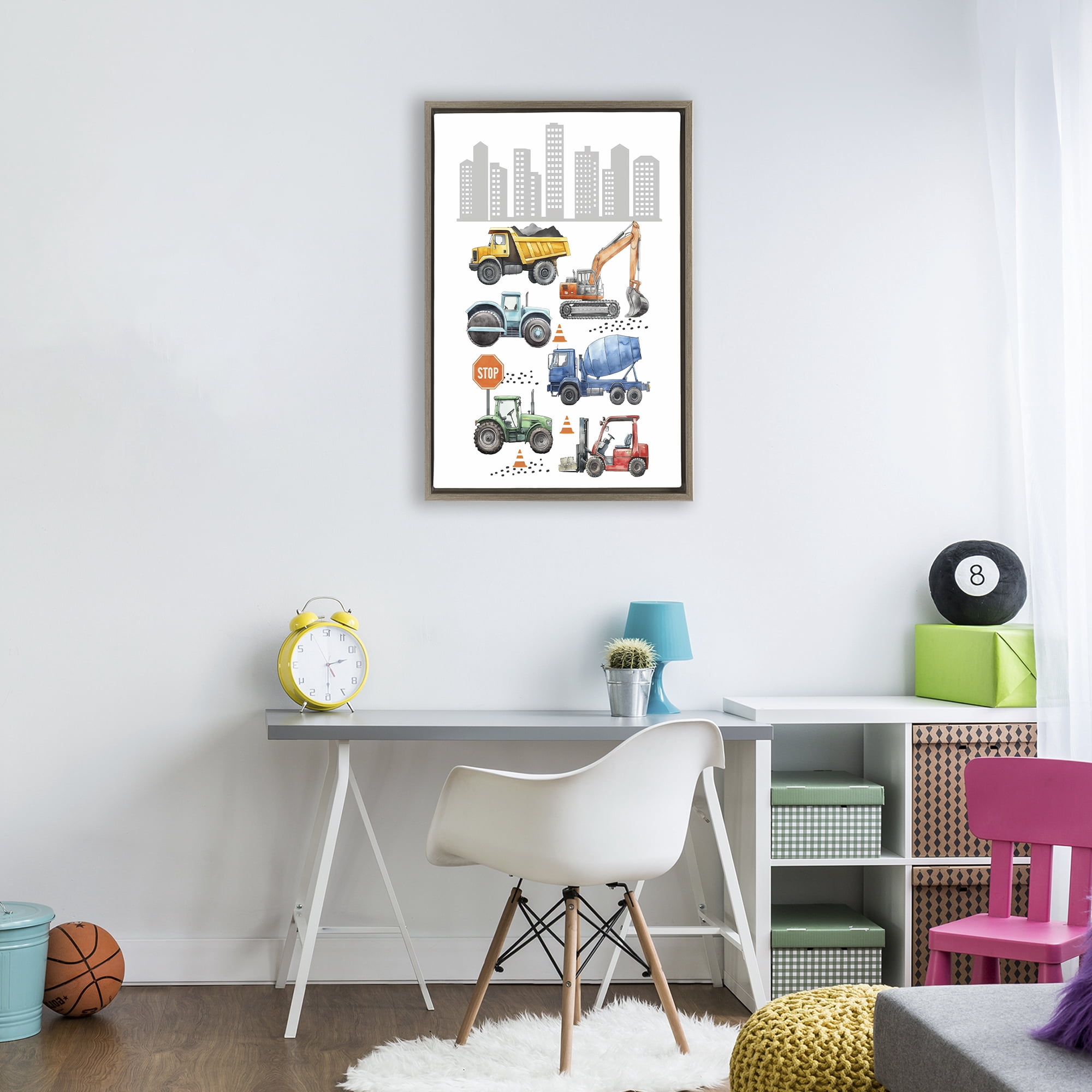 Stupell Industries City Keeps Moving Brown Framed Floater Canvas Wall Art, design by Christine Simpson Art