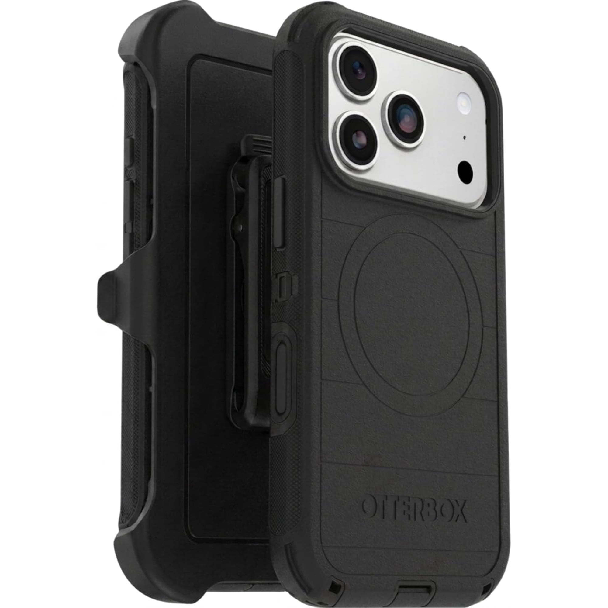 OtterBox iPhone 18 Pro & iPhone 17 Pro (Only) - Defender Series Case - Black - Holster Clip Included - Snaps on MagSafe - Tough - Rugged & Durable