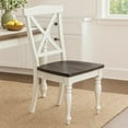 thumbnail image 6 of Orso Dining Side Chair Set of 2- Crossback- Brown Wood Seat- White, 6 of 7