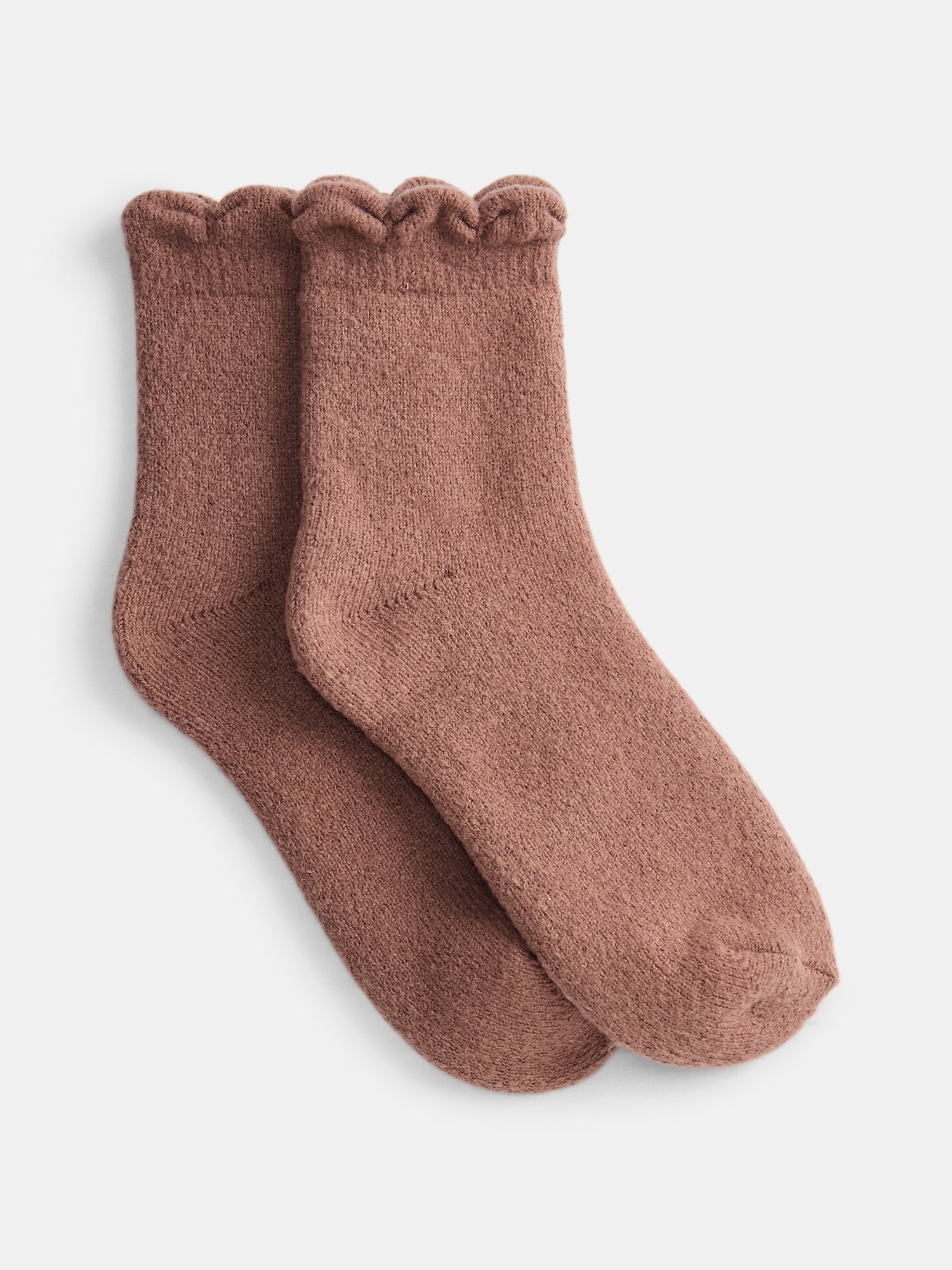 No Boundaries Women's Cozy Mid Crew Socks, 2 Pack, Shoe Sizes 4-10