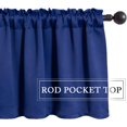 thumbnail image 3 of Blue Valances for Windows Blackout Valance Rod Pocket Thermal Insulated Window Treatment Tiers Solid Short Curtain for Small Window Bedroom 52 x 18 Inches 1 Panel Navy Blue, 3 of 6