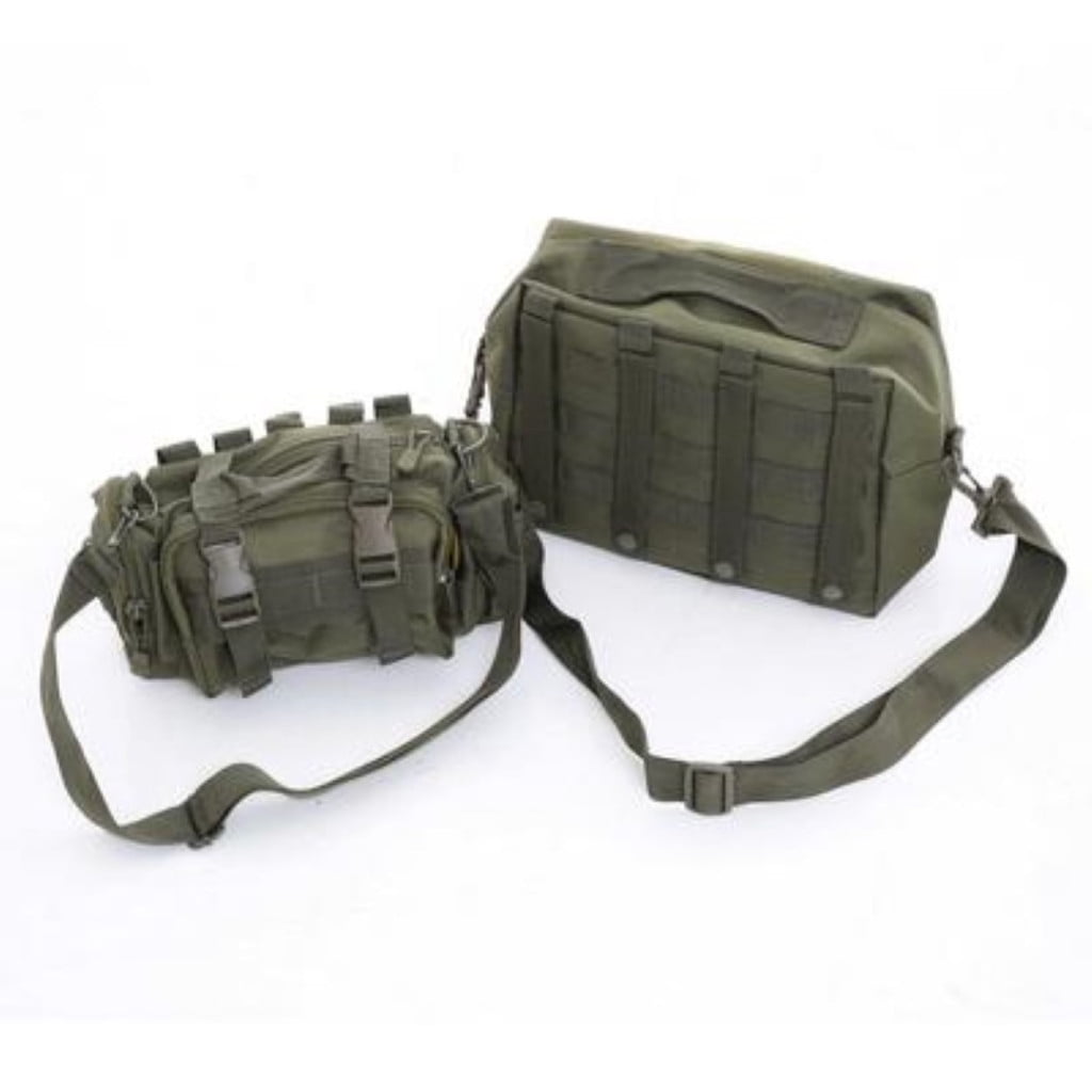 KarParts360 For Jeep Wrangler JK 2007-2018 Gear Tailgate Cover | Olive Drab Green | 600 Denier Polyester With PVC Liner | 2 Large Storage Pouches | Interchangeable With Pals/Molle Pouches