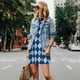 thumbnail image 4 of Fotbe Blue Squares Vestido de Verano sin Mangas para Mujer – Vestido Midi Línea A, Estilo Camiseta Floral, Vestido Playero Casual y Fluido, 4 of 7