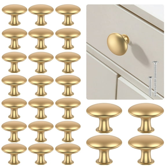 Wekvgz 25pcs Drawer Knob Set Zinc Alloy Cabinet Handles Rustproof Gold Dresser Knobs with Screws Decorative Drawer Pull Handle Furniture Knobs for Kitchen Cabinets Drawer Dresser