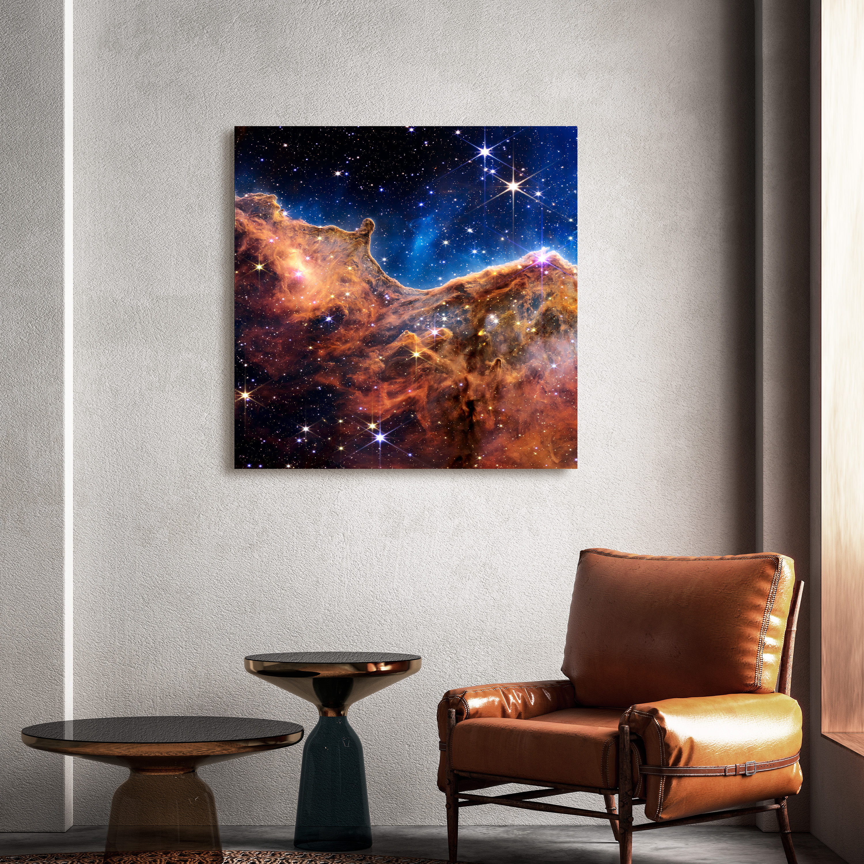 "Mountains of the Carina Nebula I & II" Frameless Reverse Printed Tempered Art Glass Wall Art
