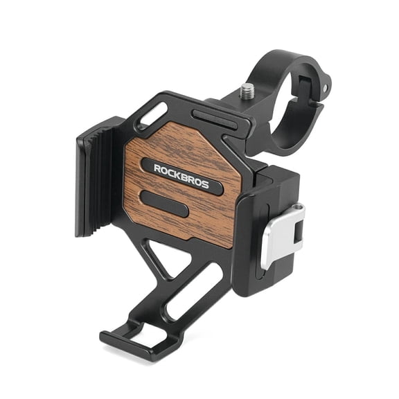 ROCKBROS Aluminum Anti-Shake Bike Phone Holder, Heavy-Duty Motorcycle Phone Mount for 2.56–3.74" Width Phones
