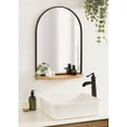 thumbnail image 6 of Kate and Laurel Schuyler Arch Wall Mirror with Shelf, 20 x 28, Black and Natural Wood, Rustic Mirror, 6 of 8