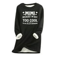 thumbnail image 3 of Jinhomg Casual Loose Pullovers for Women Fall Winter Warm Sherpa Lined Sweatshirt Funny Letter Print Long Sleeve Crewneck Loungewear Tops Fall Saving Black L, 3 of 6