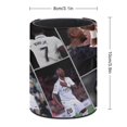 thumbnail image 2 of Vinícius Júnior-theme Cylinder Pen Holder Pencil Organizer with Flannel Lining PVC Leather Material Cardboard Base for study work 10*8CM, 2 of 6