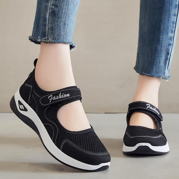 KEVCHE Woven Orthopedic Shoes, Breathable Mesh Casual Loafers for Diabetic Women, Comfortable Slip On Walking Shoes Lightweight Flat Orthopedic Sneakers for Everyday Office Work