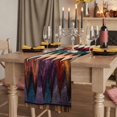 thumbnail image 2 of Vintage Colorful Geometric 36 Inch Table Runner, Abstract Art Waves Stripe Farmhouse Dresser Scarf Cotton & Linen Tablerunner for Dining/Kitchen Island/Holiday Party Décor Small 13" x 36", 2 of 9