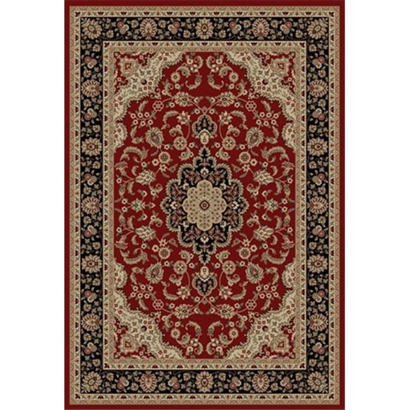 Barclay Medallion Kashan 3 ft. 11 in. x 5 ft. 3 in. Rectangular Area Rug in Red