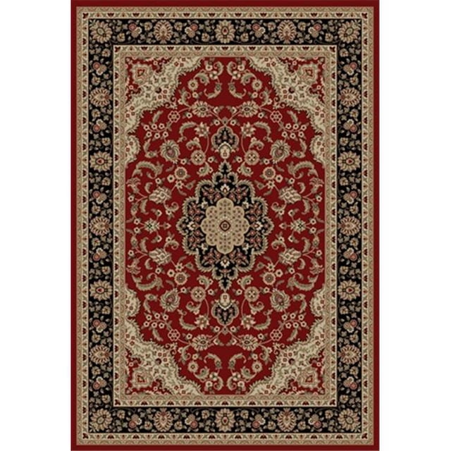 Barclay Medallion Kashan 3 ft. 11 in. x 5 ft. 3 in. Rectangular Area Rug in Red