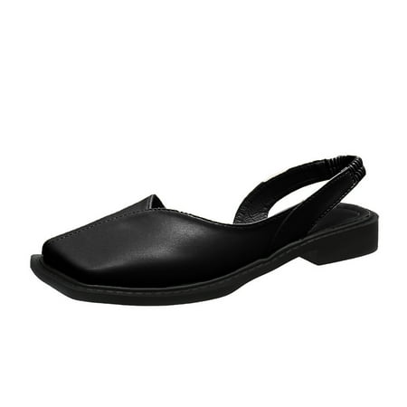 CHOII 50% Clearance Women s Square Toe Slight Wedge Slippers Comfortable Women s Orthopedic Sandals Shoes Women s Shoes Sandals Ankle Strap Sandals Comfort Sandals Black/6.5