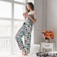thumbnail image 5 of Wukai American Musical Women Pajama Pants Comfy Stretch Drawstring Palazzo Wide Leg Lounge Pant Comfy Sleepwear Yoga Pants-XX-Large, 5 of 6
