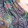 thumbnail image 3 of Blue Pioneer Flower and Paisley Pattern Blanket,Comfortable Soft Lamb Wool Throw Blanket,All Season,Warm Lightweight Blankets for Sofa Bed Couch Living Room Chair,50"x60", 3 of 4