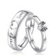 thumbnail image 1 of Juego de anillos de pareja a juego con corazón de amor para hombres y mujeres, moda Punk, 2 piezas, amante, circonio de boda, anillos, novia, regalo de citas, joyería, 1 of 4