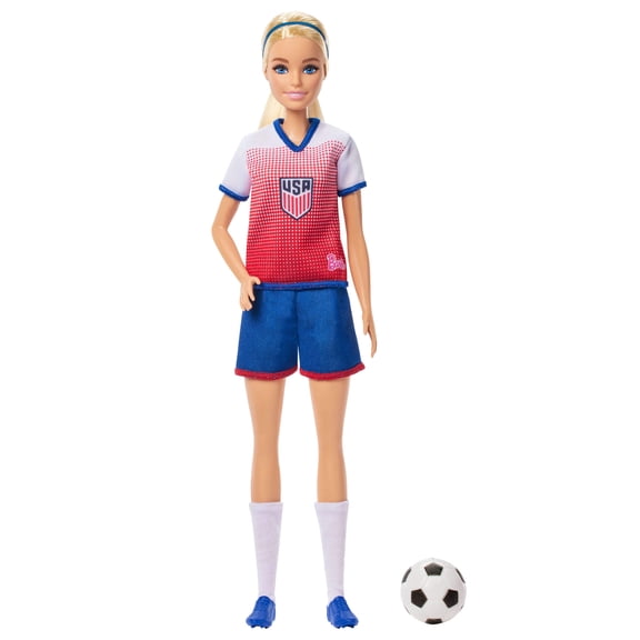 Barbie Careers USSF Soccer Fashion Doll Dressed in Removable Sport-Themed Outfit (Styles May Vary)