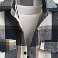 thumbnail image 3 of Felirenzacia George Men's Plaid Flannel Shirt, Checkered Long Sleeve Lighrweight Jacket,Navy,M, 3 of 9