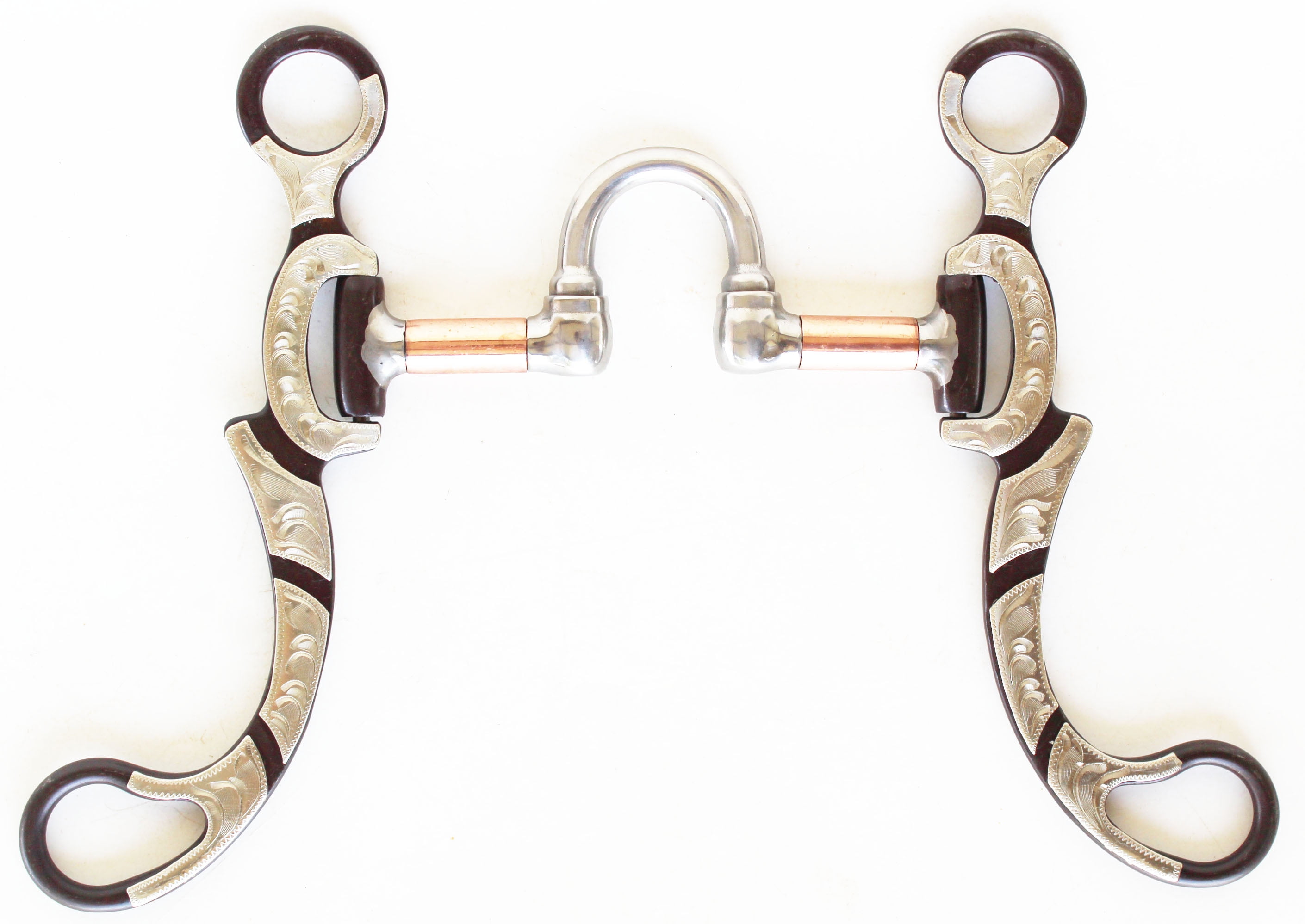 Horse Horse Sweet Iron Antique Brown Medium Port Correction Bit W/ Copper Rollers 35590