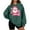 Green, variant on Lorytime Christmas Crewneck Sweatshirts Women Santa Claus Print Plush Shirt Long Sleeve Pullover Loose Tops