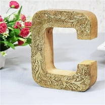 C Alphabet Handmade Letter Block Eco-Friendly Wall Decor, Natural Gold Foil