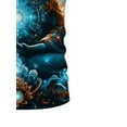 thumbnail image 5 of Men's Mysterious Blue Bear Crew Neck Short Sleeve T-Shirt - Casual Polyester Crew Neck Top, Artistic Zen Mix and Match, Machine Washable - Perfect Choice for Summer Outings, 5 of 5