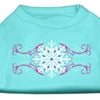 Pink Snowflake Swirls Screenprint Shirts Aqua XXL (18)