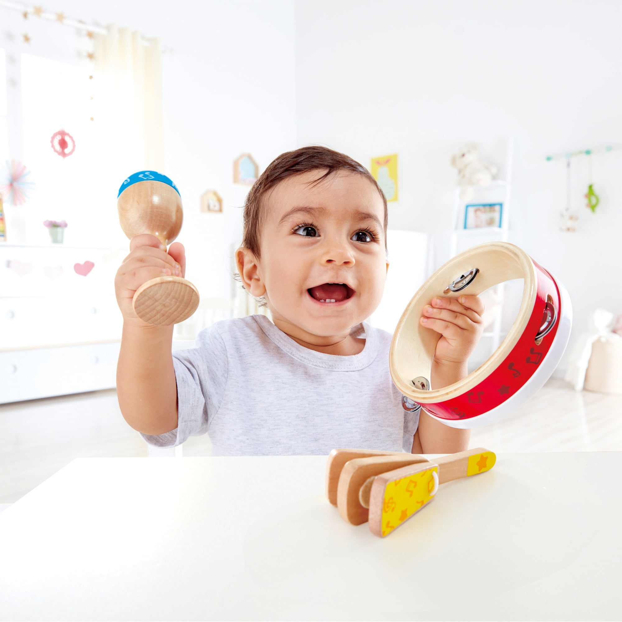 Hape Junior Wooden Percussion Instrument Set, 3 Pieces
