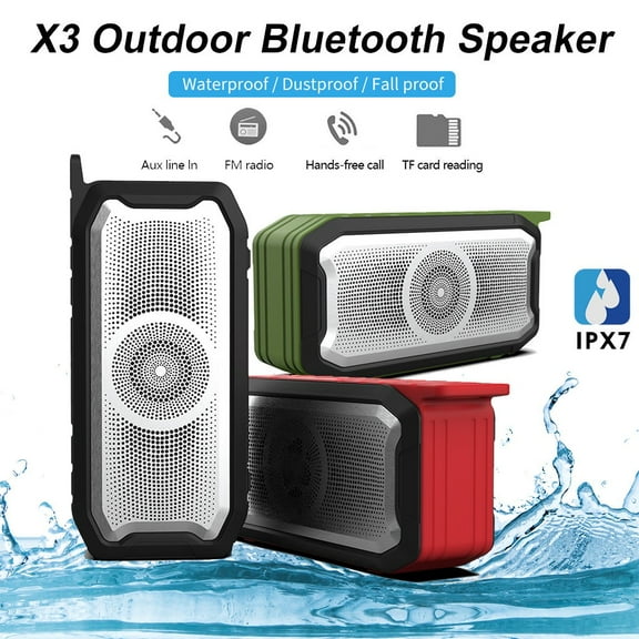 Outdoor Wireless Bluetooth 5.0 Speaker, IPX7 Waterproof Music Speaker, HD Sound Quality, Bluetooth Speaker for Outdoor, Beach, Hiking