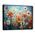thumbnail image 2 of Designart "Cubist Collage Of Zinnias Blossoms II" Zinnias Floater Framed Wall Art Prints, 2 of 5