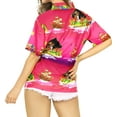 thumbnail image 2 of HAPPY BAY Button Down Shirt for Women Casual Beach Party Shirt Summer Blouse Short Sleeve Button up Dress Hawaiian Shirts Blouses XXL Holiday Tribal, Autumn Pink, 2 of 6