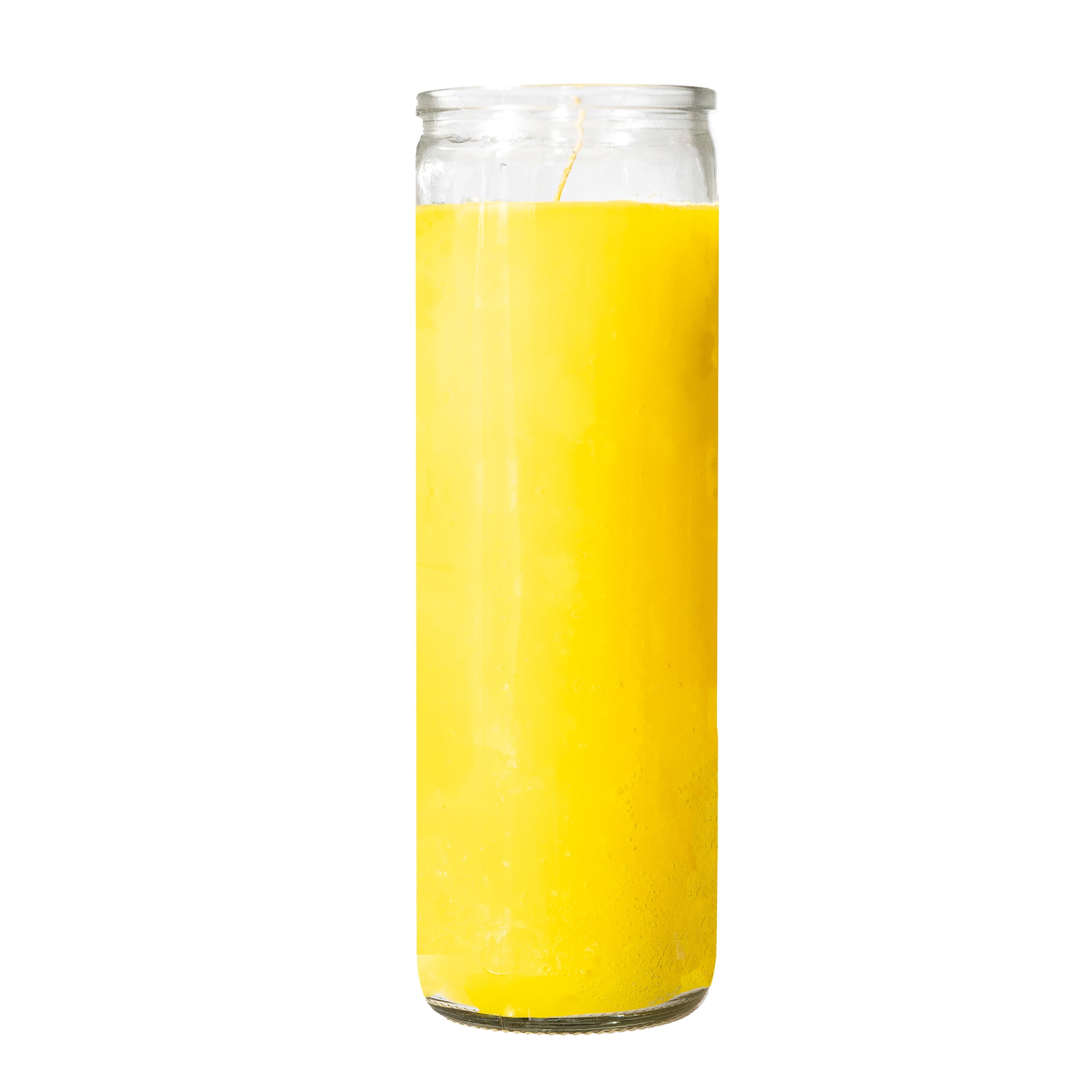 MagicLight Religious Unscented Candle, 16 oz Yellow Wax in Clear Glass Jar