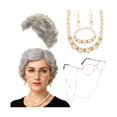 thumbnail image 1 of wonima44 Old Lady Costume Set for Women – Grandma Wig with Glasses – Granny Cosplay, Halloween, 100 Days of School, 1 of 1