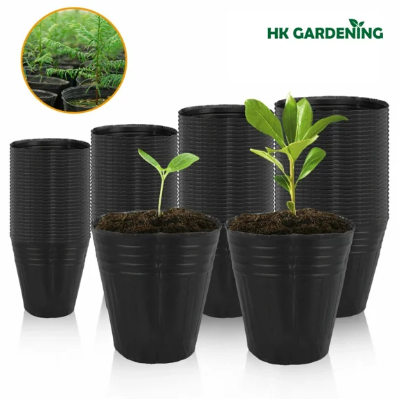 PURELY- 100 Pc 13Cmx12Cm Plant Flower Pots Outdoor Living Garden Nursery Raising Bag