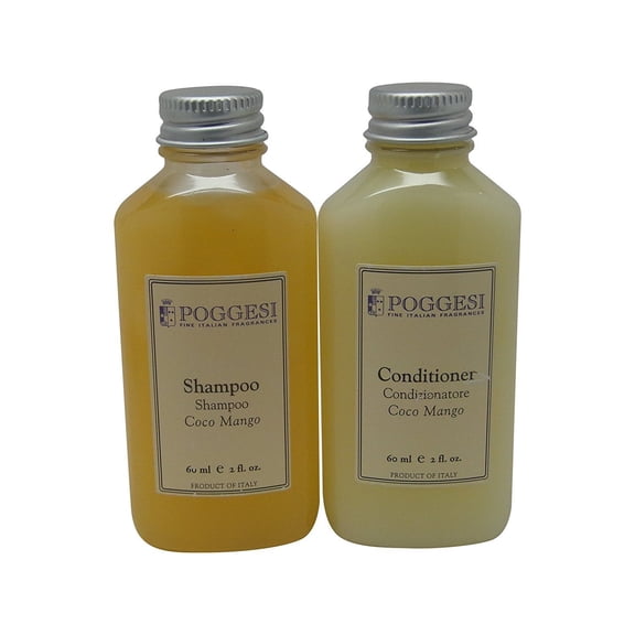 Poggesi Coco Mango Shampoo & Conditioner Lot of 12 6 Each 2oz Bottles Total 24oz Adult All Hair Type