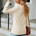 thumbnail image 4 of HAiming Women's Textured Long Sleeve T-Shirt Trendy V-Neck Button Tops Summer Casual Solid Color Loose Blouse, 4 of 4