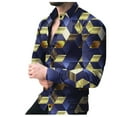 thumbnail image 4 of Chemise à Revers Imprimée Décontractée Homme Bouton Cardigan Chemises, 4 of 6