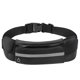 thumbnail image 1 of Riñonera negra de 1 paquete para hombre y mujer, resistente al agua, con banda elástica ajustable y conector para auriculares, adecuada para hacer ejercicio, trotar, caminar, etc., 1 of 5